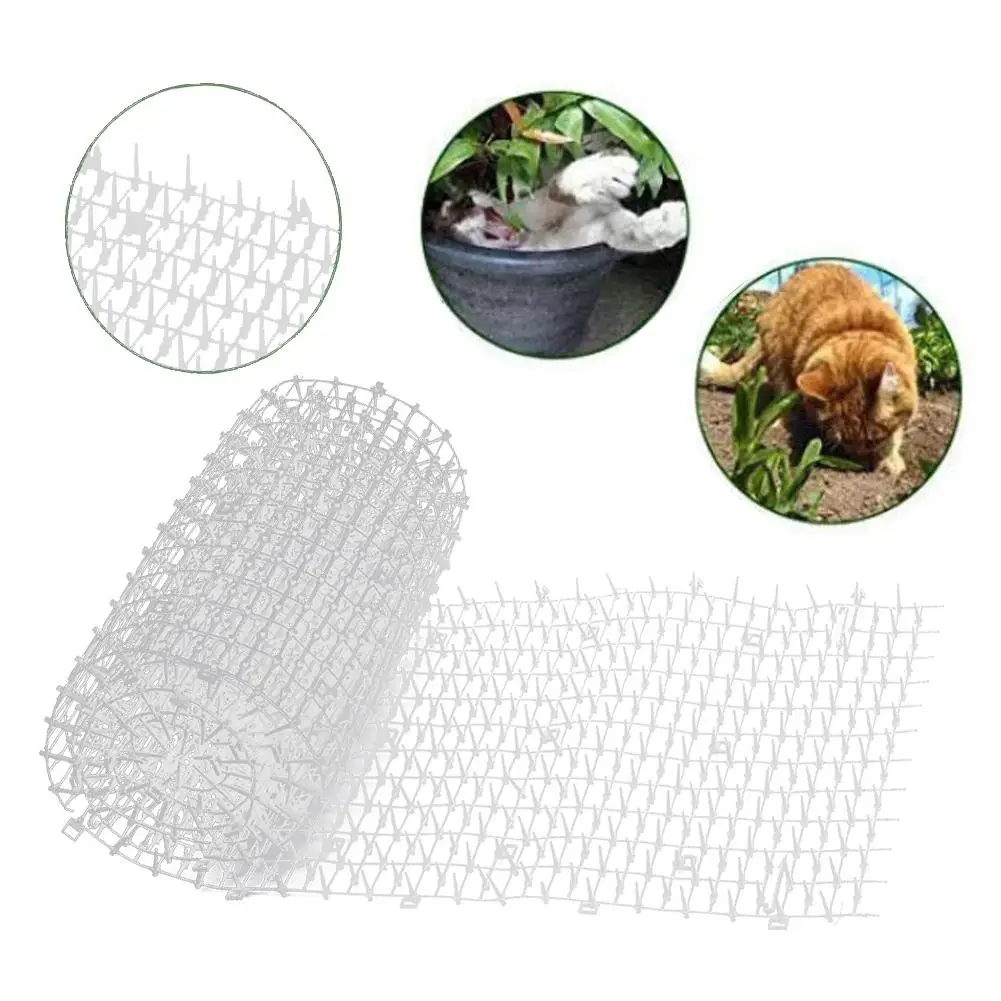 Black/White Garden Cat Scat Mat Anti Cat Dog Repellents Mat Deterrent Spike Mat Prickle Strip Dig Stop Outdoor Garden Supplies