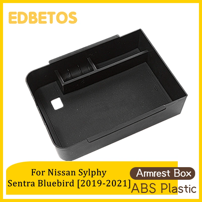 For Nissan Sentra Bluebird Sylphy B18 2019 2020 2021 Storage Box Car Central Armrest ABS Storage Box Organizer Accessories