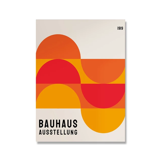 NONE Moderne Minimalistischen Kunst Bauhaus Ausstellung Geometrische Poster Kunstwerk Leinwand Drucke Abstrakte Malerei Wohnzimmer Wandmalereien Wohnkultur 10