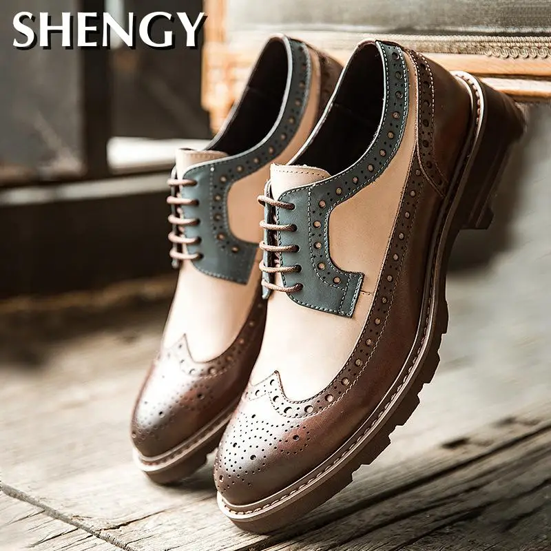 Men Leather Shoes Luxury British Style Business Leisure Pointed Rivet Comfortable Leisure Leather Shoes Thick Bottom Men Shoes