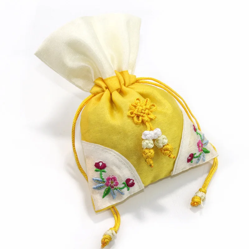 Korean Traditional Silk Embroidery Herb Aromatherapy Jewelry Bag Silk Brocade Pouches Gift Bag