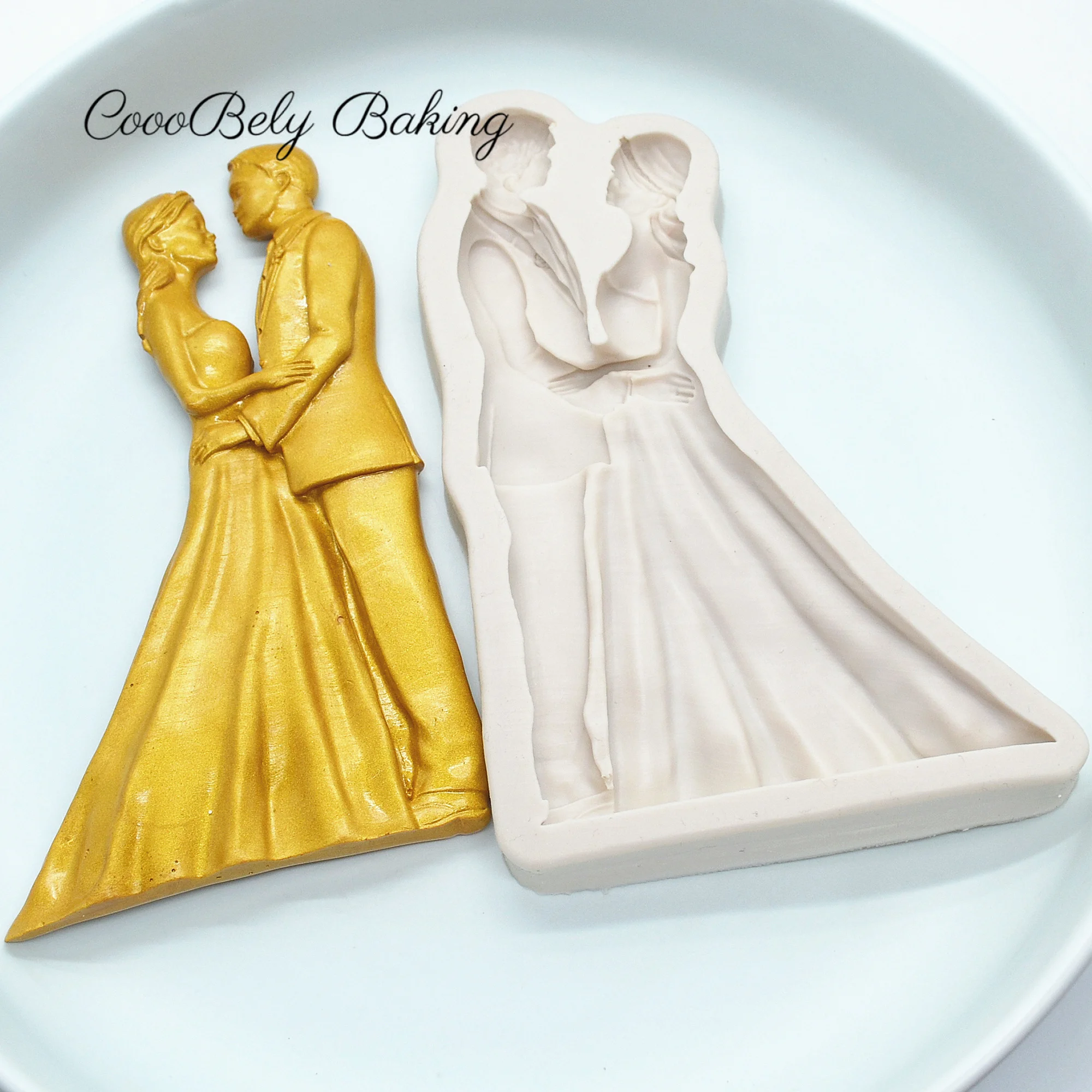 3D Bride And Groom Silicone Mould Fondant Cake Chocolate Soap Mold Cupcake Tool Kitchen Dessert Accessories Appliance FM1636