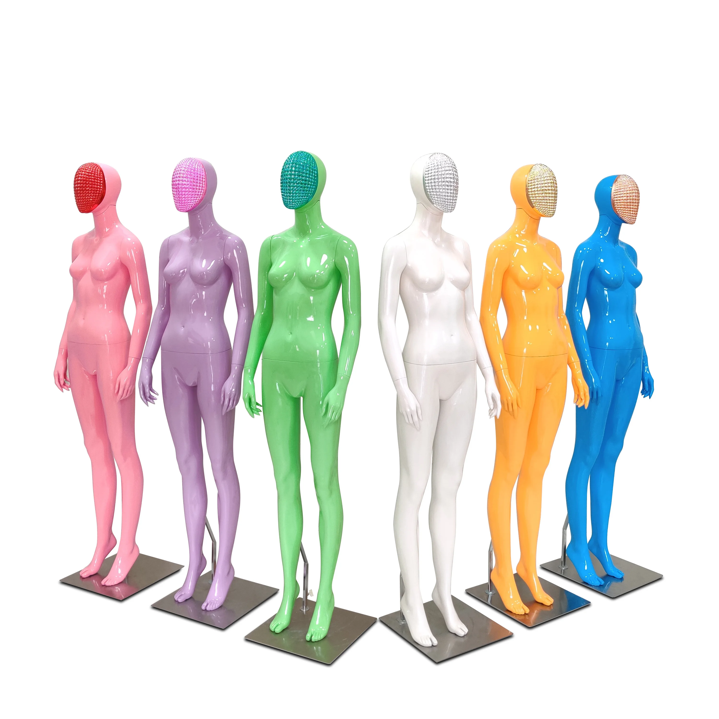 Bright Color Fashionable Electroplating Mask Mannequin Full Body Female Model High-end Model Rack