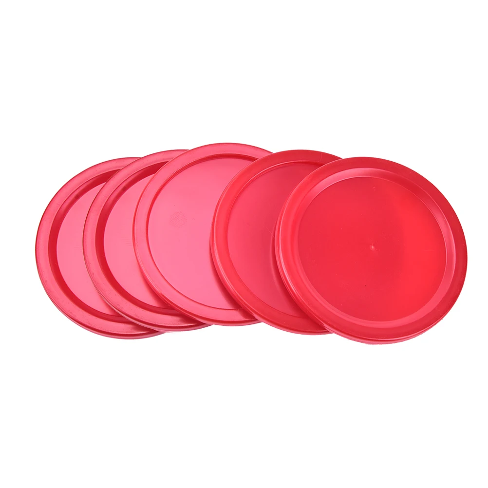 Juego de Mini discos de mesa de Hockey de aire rojo duradero para niños, 50mm, 2 pulgadas, accesorios de entretenimiento para fiestas, 5 unidades