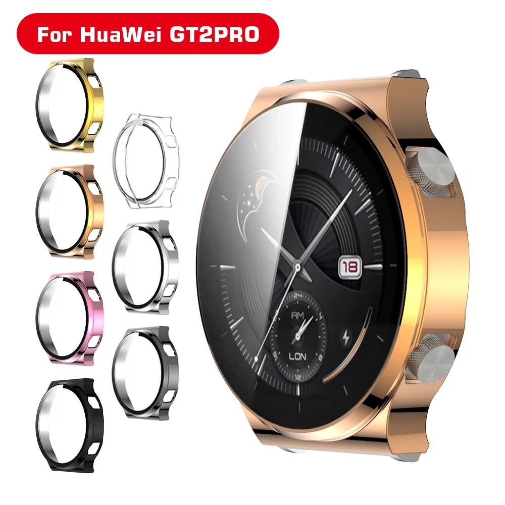 

Защитный чехол для Huawei Watch GT 2 Pro, аксессуары для часов GT2 Pro, закаленное стекло 2 в 1 + защитная оболочка на весь экран