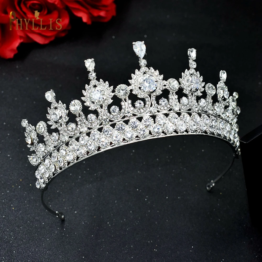 A67 Bride Hairbands Zircon Wedding Hair Accessories Luxury Bling Crystal Headpieces Bridal Headband Queen Diadem Pageant Crown