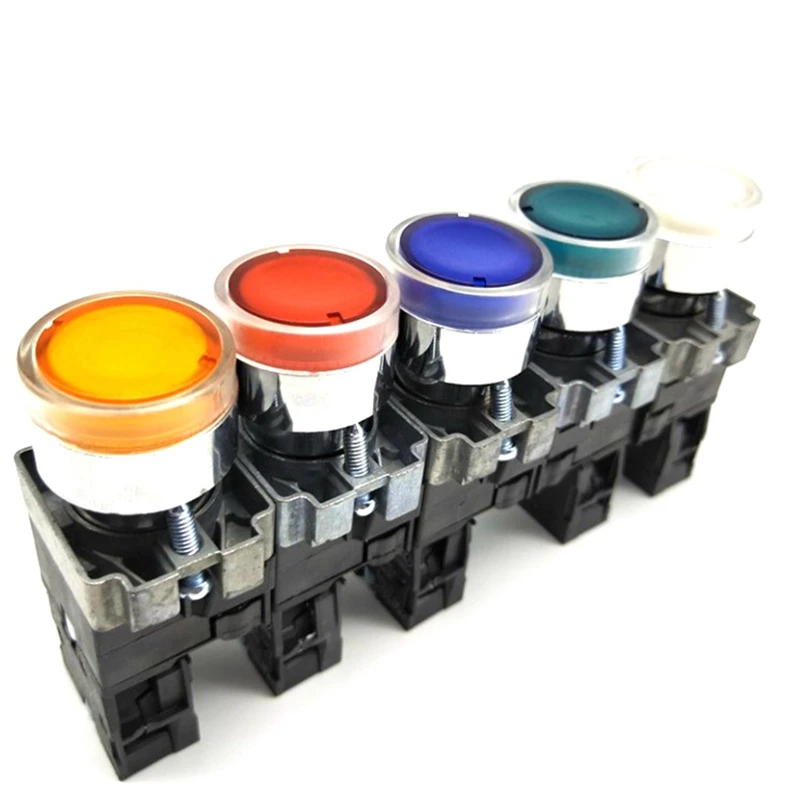 22MM Momentary Reset Push Button Switch XB2-BW3161/BW3361/BW3462/BW3561/BW3661 Round Illuminated With Lamp Light