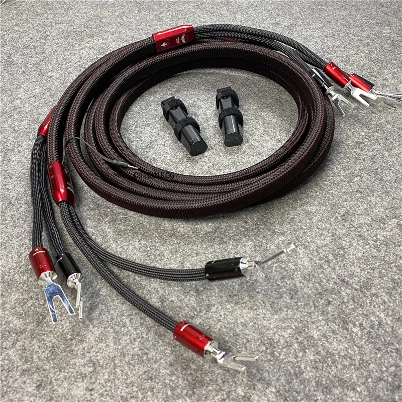 HiFi FireBird Bass Full-Range Speaker Cable & Zero Version HiFi Audio Line 72V DBS Silver Banana / Spade Plug