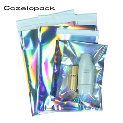 50pcs Laser Self Sealing Plastic Envelopes Mailing Storage Bags Holographic Gift Jewelry Poly Adhesive Cosmetics Packaging Bags