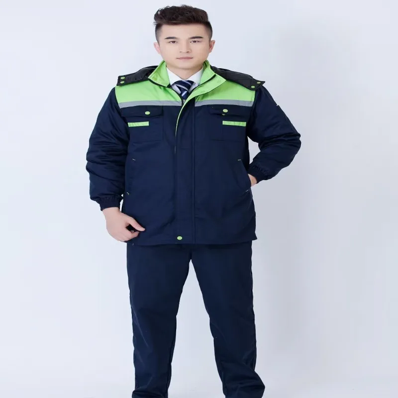 2025 冬の作業服男性女性熱暖かい綿パッド入り工場ワークショップ労働者スーツ機械修理工の制服