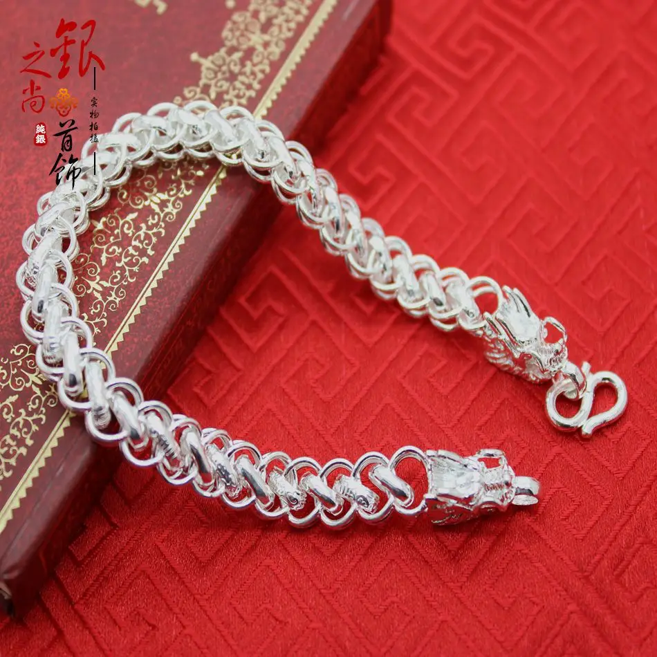 

BOCAI New Real s990 sterling silver leading bracelet fashionable Man bracelet