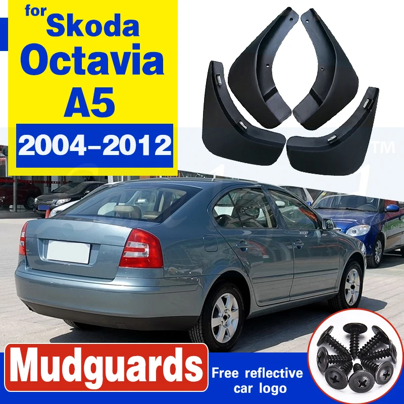 Car Mud Flaps For Skoda Octavia A5 2004-2012 4Dr Mudflaps Splash Guards Mud Flap Mudguards Fender 2011 2010 2009 2008 2007 2006