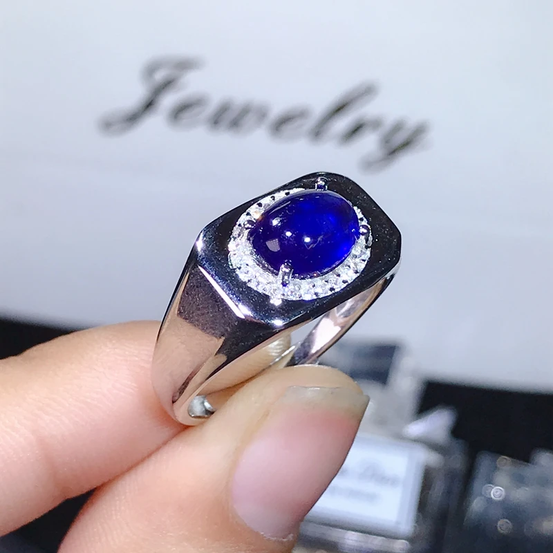 3 Carat natural sapphire men's ring, super atmosphere. 925 pure silver does not change color. Certificate. New products