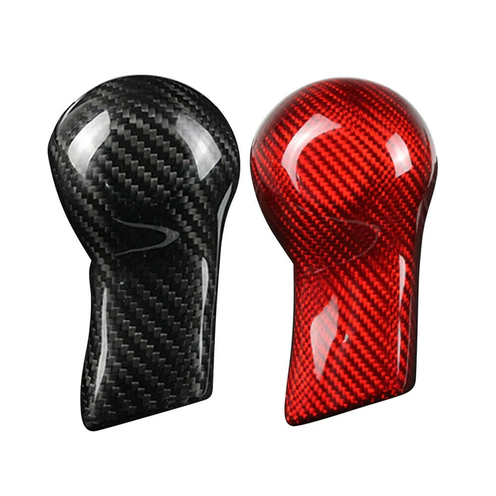 Real Carbon Fiber Interior Gear Shift Head Shifter Knob Collar Cover Trim Cap Shell Decorative For Chevrolet Camaro 2010-2015