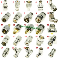 Adaptador de conector RF macho y hembra, convertidor de prueba, UHF SO-239 PL-259 a BNC N SMA UHF SO239 PL259, 50 piezas