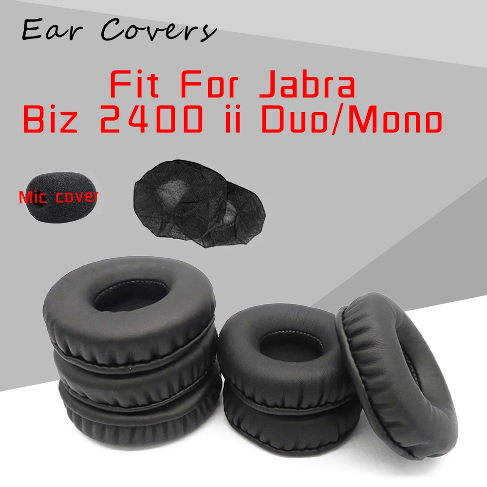 Ear Pads For Jabra Biz2400 Biz 2400 II Duo Mono Headphone Earpads Replacement Headset Ear Pad PU Leather Sponge Foam