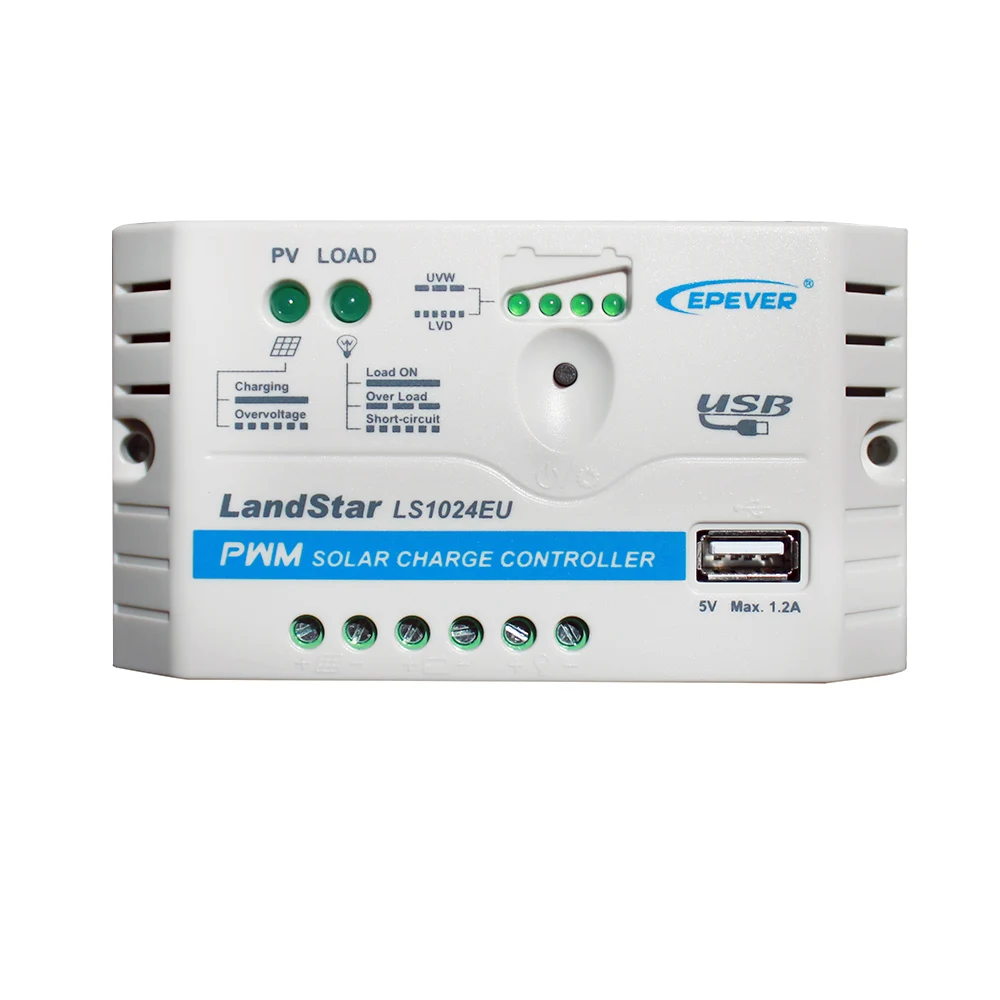 5A 10A 20A 30A LS0512EU LS1012EU LS1024EU LS2024EU LS3024EU EPEVER PWM LandStar Solar Charge Controller Regulators With 5V USB