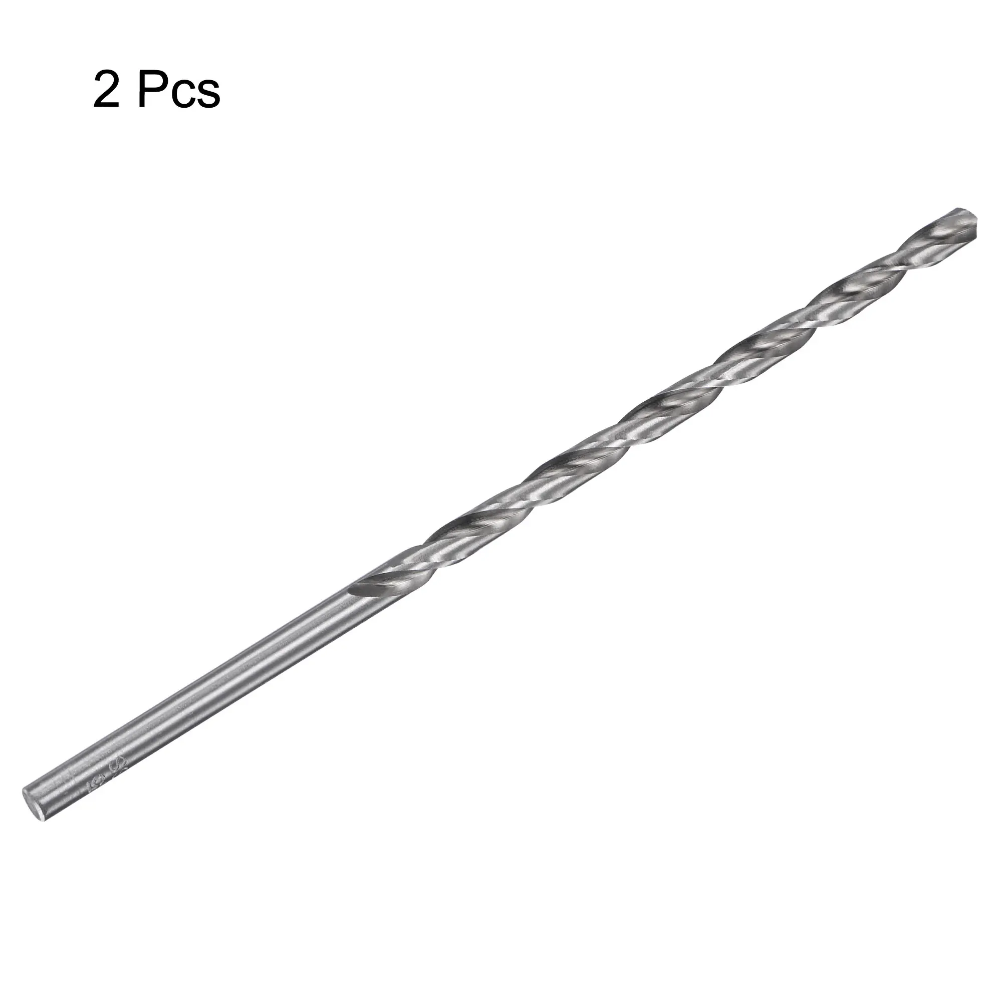 Uxcell HSS(High Speed Steel) Straight Shank Jobber Twist Drill Bit 5.5mm Drill Diameter Extension 160mm Length 2 Pcs