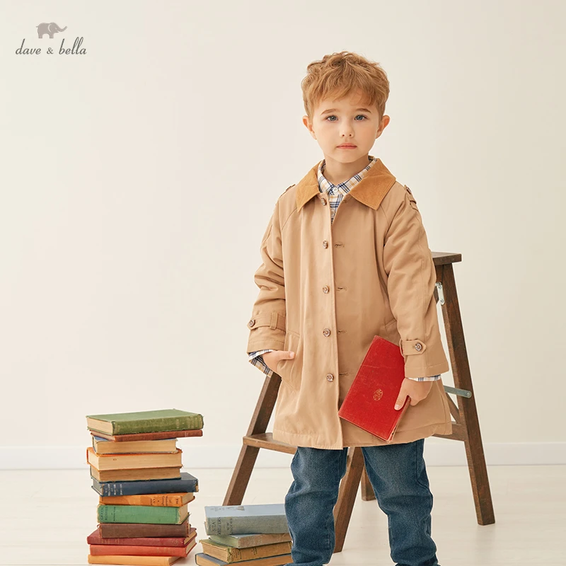 

DBX18612-K dave bella winter kids boys fashion jacket soild button pockets hooded coat children high quality outerwearar