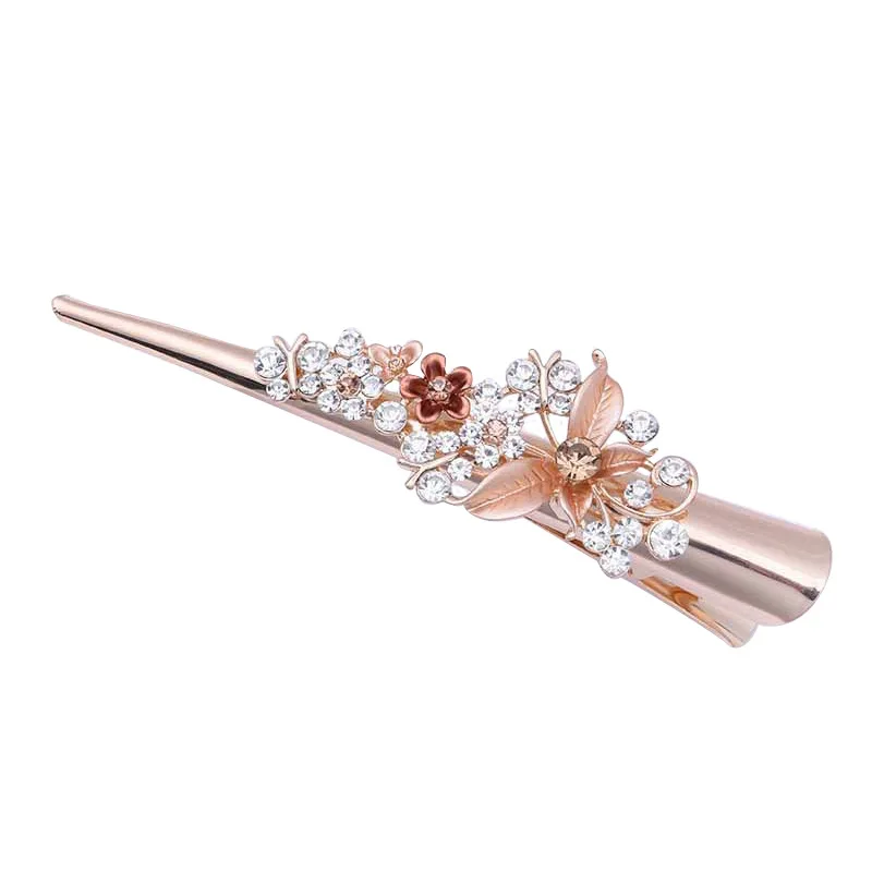 Flower Rhinestone Women Hair Accessories  Beautiful Floral Hair Clip Girls Hair Pins Sweet Wedding Headwear Crystal Barrette