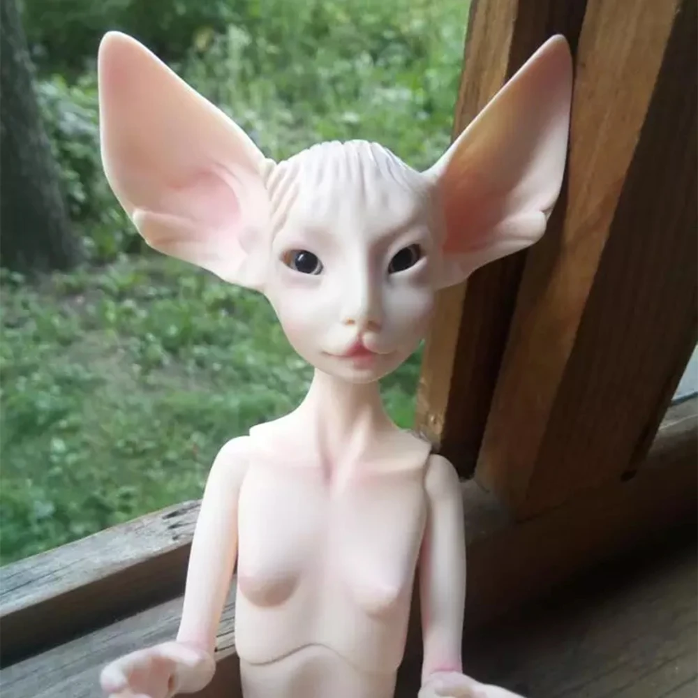 Poupée artificielle BJD 1/4, le beurre, chat Sphynx, plantes arrière Qucatalanes, oreille Djd Free Eye