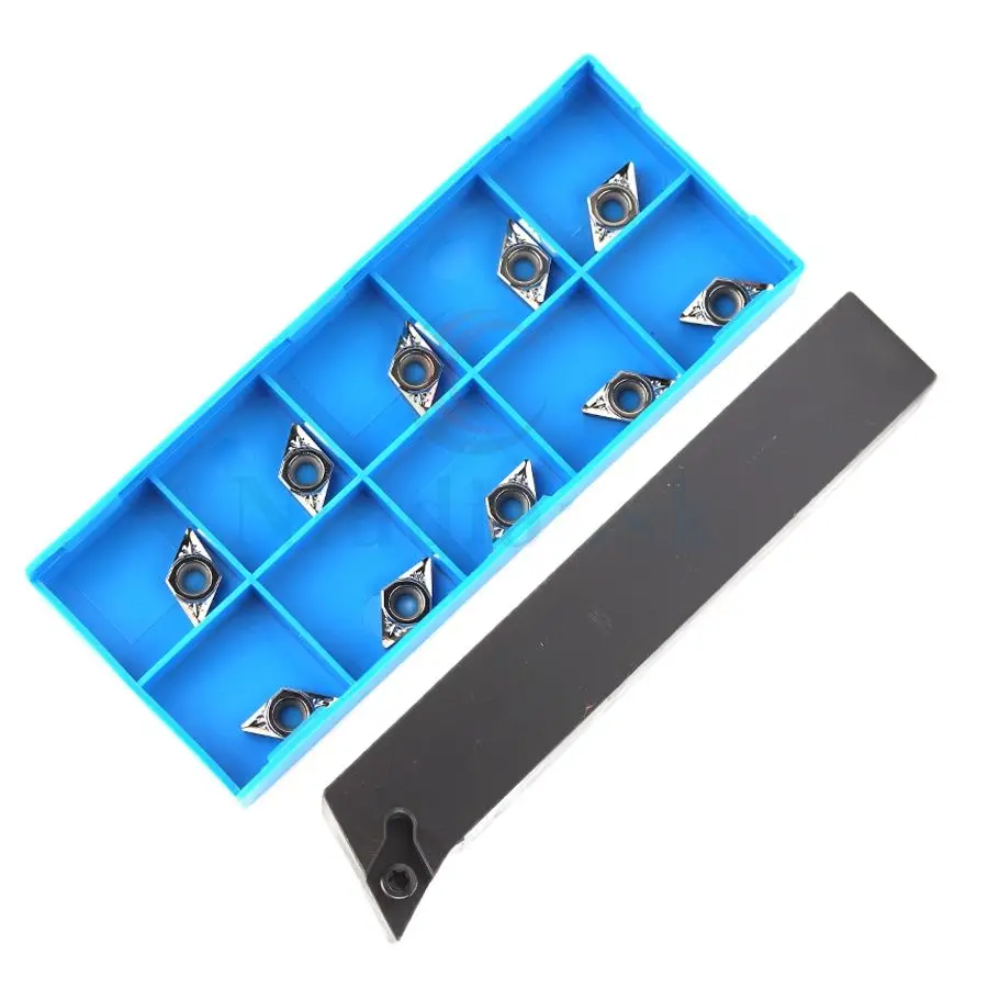 Embutida 107.5 ° de usinagem de precisão, suporte de ferramentas de giro externo, corresponde a inserção de torno cnc com carboneto dcmt 55 °