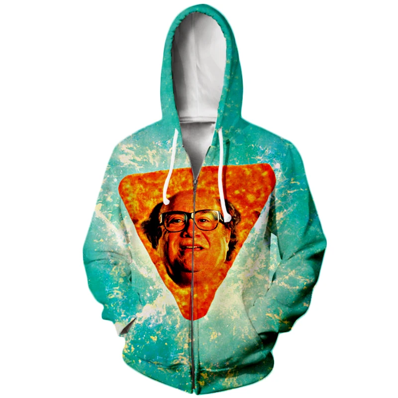 Danny DeVito in Nacho Cheese Flavor 3D Hoodie Tee Men Women  Hooded Sweatshirt Long Sleeve Pullover Style