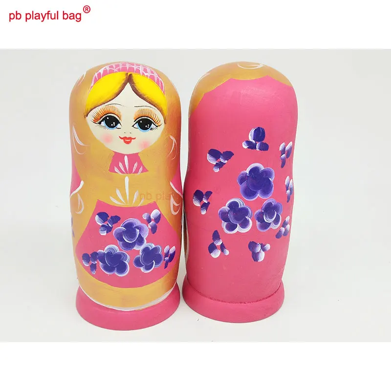 PB Playful bag 1 Set Wood Montessori Russian Nesting Dolls Eight layer kawaii wooden toy set Valentine's day birthday gift HG33