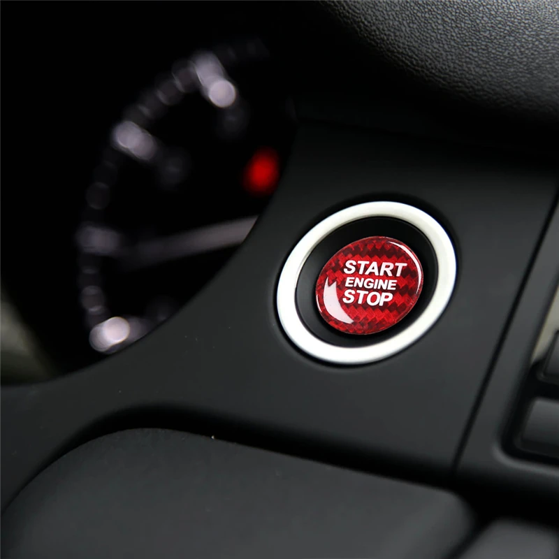 

Car Accessories Carbon Fiber Start Stop Push Button For Land Rover Range Rover Evoque Discovery Sticker Cover