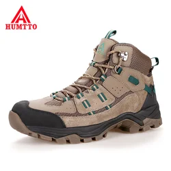 HUMTTO Waterproof Hiking Boots Men Breathable Leather Trekking Shoes Sport Mountain Hunting Outdoor Climbing Sneakers for Mens