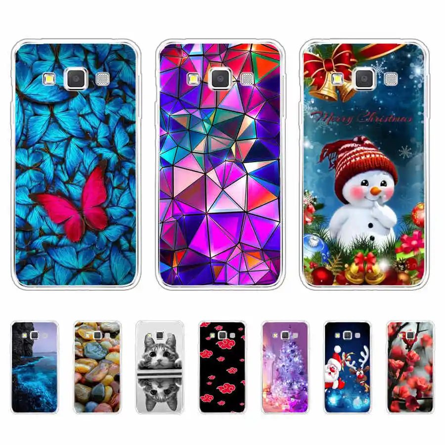 Silicon Phone Case For Samsung Galaxy A3 2015  A300 Soft TPU Back Cover For Samsung A3 2015 A300H A3000 SM-A300F Flower