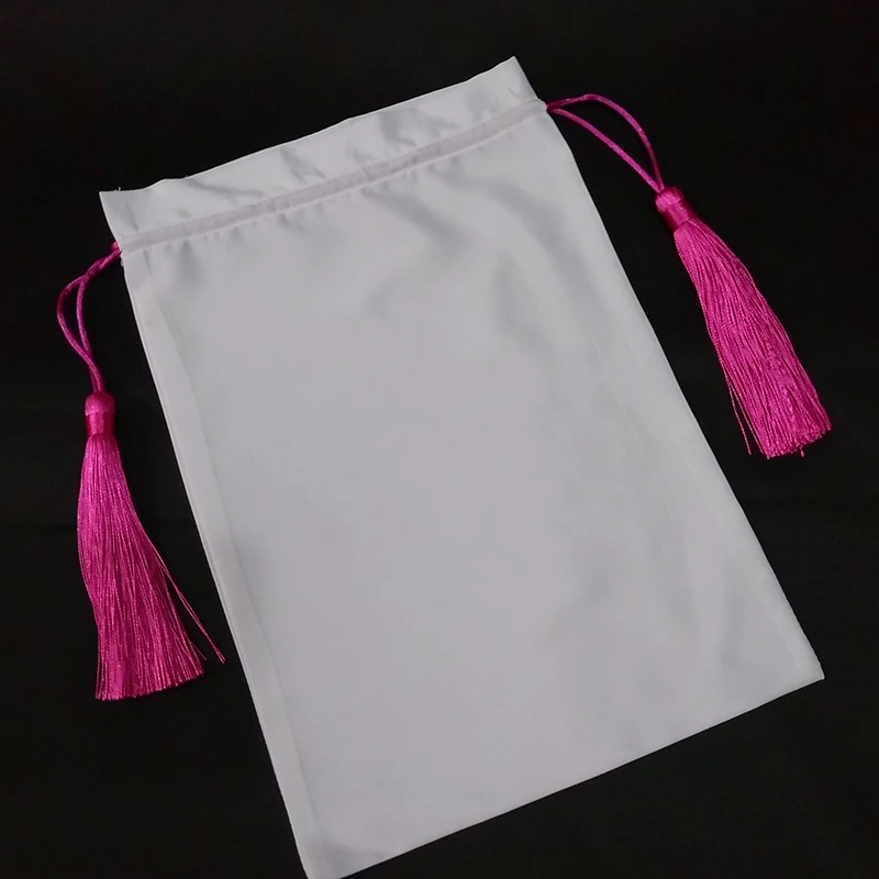 50PCS Satin Drawstring Bag Cloth Pouches Jewelry/Hair/Packaging Elastic Satin Pouches&Tassel Imitation Silk Pocket Luxury Custom