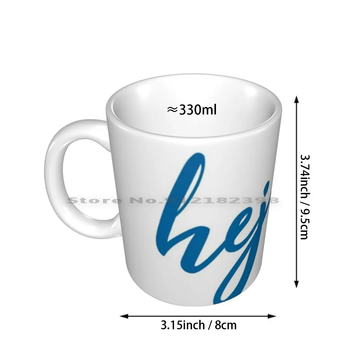 Hej Hej Ceramic Mugs Coffee Cups Milk Tea Mug Hej Hellow Sweden Swedish Hi Hello Greeting Script Cursive Handwriting Lindsey