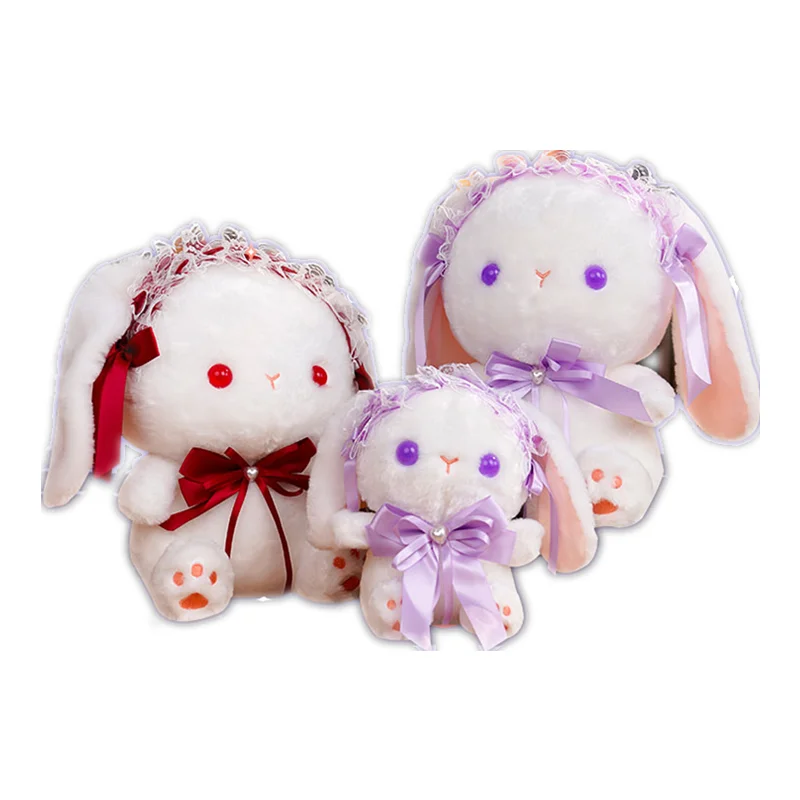 23/35cm Lolita Rabbit Doll Pink Bunny Plush Toy Soft Stuffed Animal Cosplay Rabbit Doll Plushies Xmas Gifts For Girl Kawaii