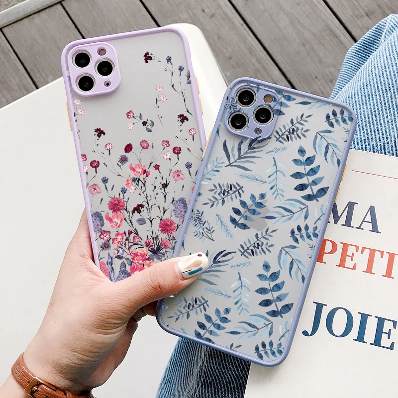 Hand Painted Phone Case For iphone 16 15 X XS XR Flower Shockproof Case For iPhone 7 8 Plus SE 13 12 11 14 15 16 pro MAX Cover