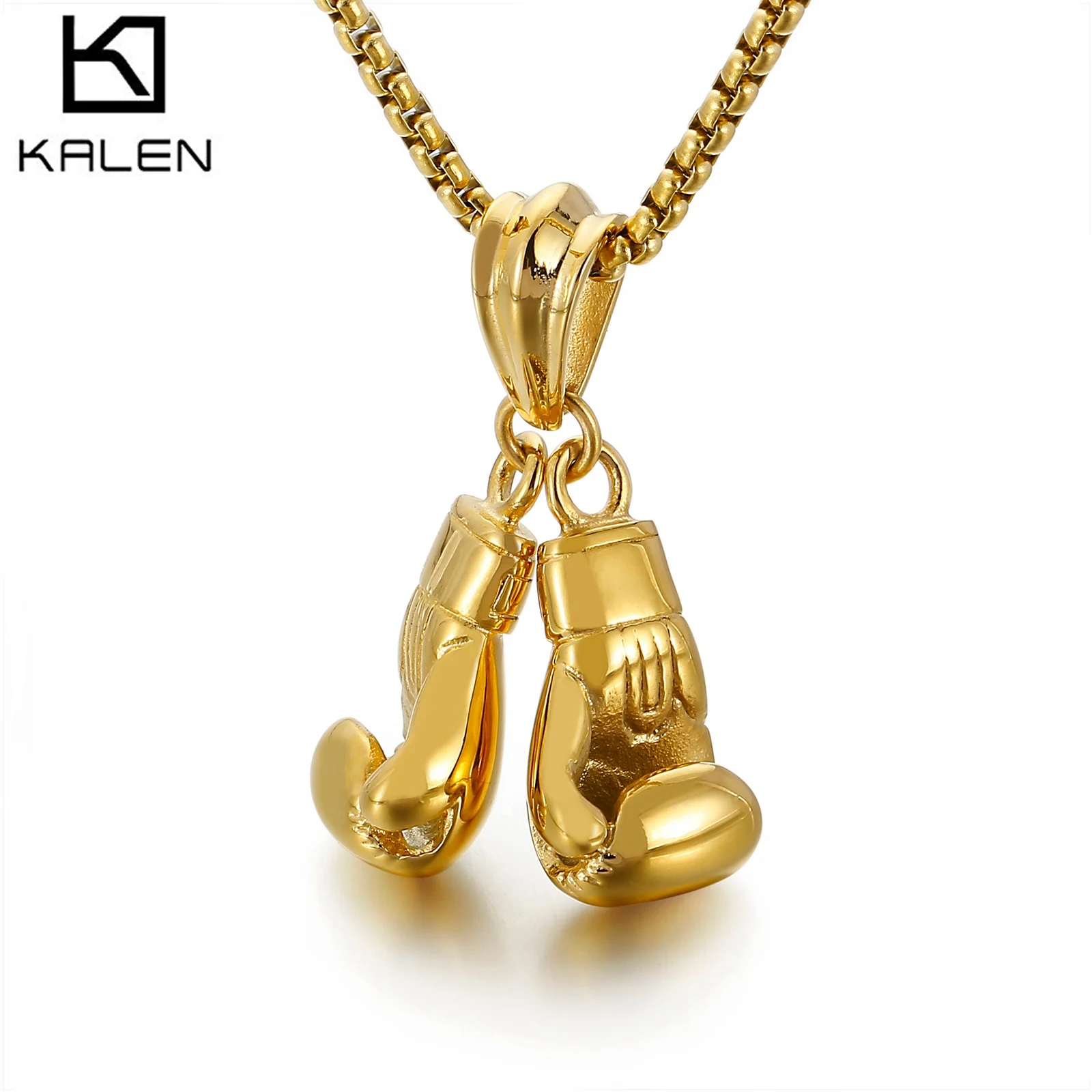 Stainless Steel Mitts Pendant Necklace Men Boxing Glove Pendant