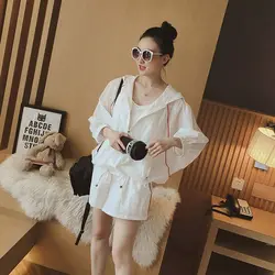 Casual Sportswear Suits Womens Shorts Suits Korean Spring Summer Loose Sun Protection Hoodies Shorts Fashionable Two Piece Sets