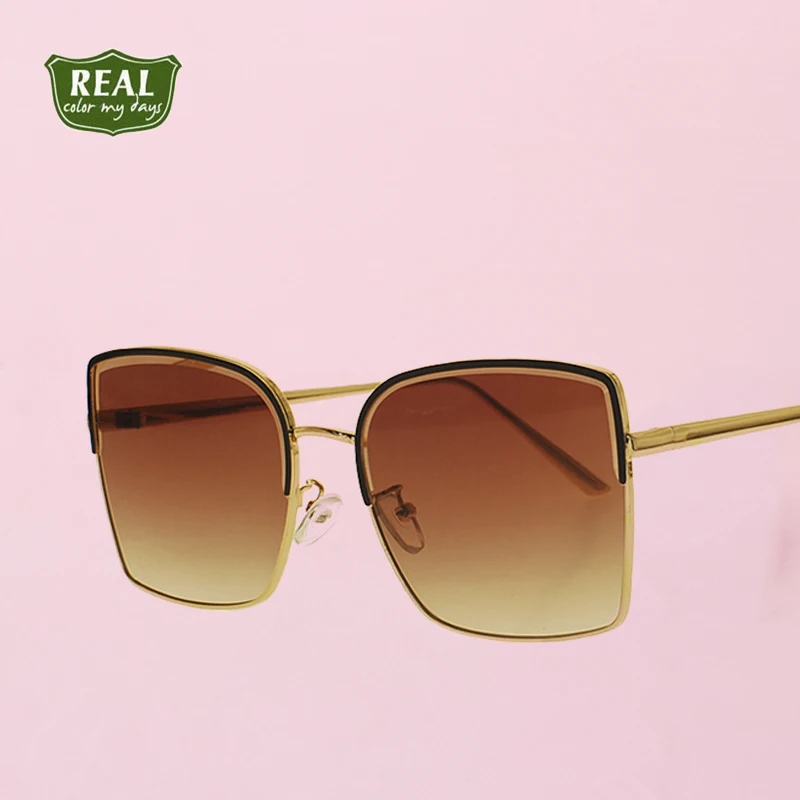 

REAL New Design Square Sunglasses Women Men Metal Polaroid Sun Glasses Fashion Trend Eyewear UV400 SG2101