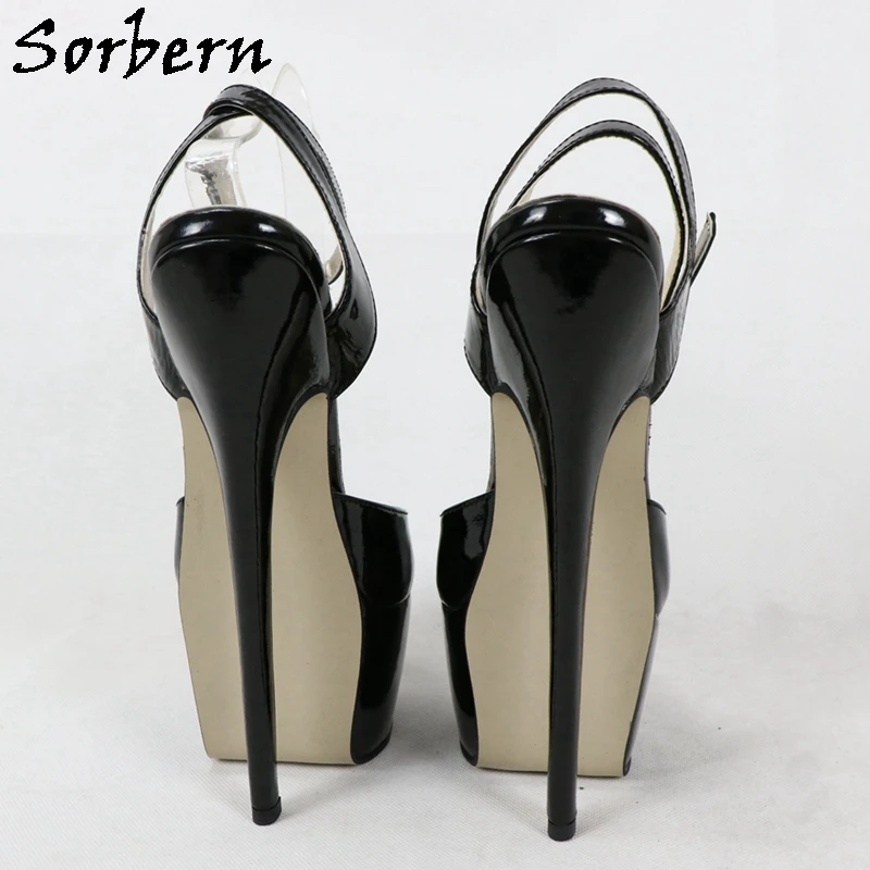 Sorbern 20Cm sandali in vera pelle cinturini incrociati con cinturino alla caviglia scarpe da donna punta aperta cinturino alla caviglia tacchi da