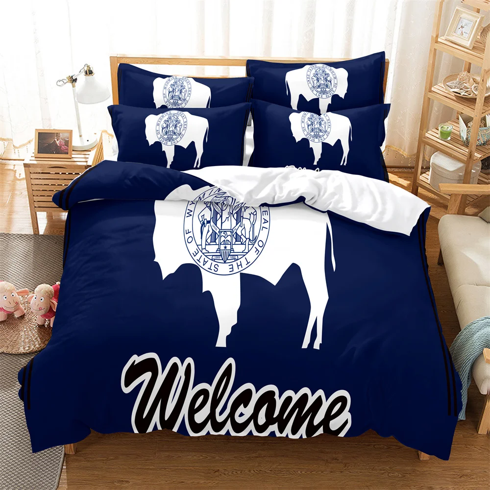 3D HD Digital Printing Custom Duvet Cover,Comforter/Quilt/Blanket case Queen King Bedding quilt cover Welcome