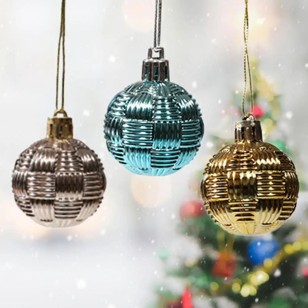 1 caja de bolas de Navidad antideformadas, colgantes de plástico brillante para fiesta de Navidad, adornos, decoración del hogar