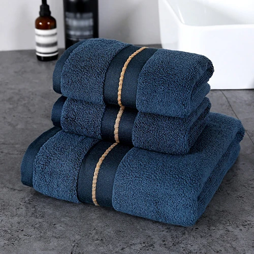 Striped Hand Face Bath Towel 100% Cotton for Adults Kids Strong Water Absorption Thick Home Bathroom Hotel Serviette de bain