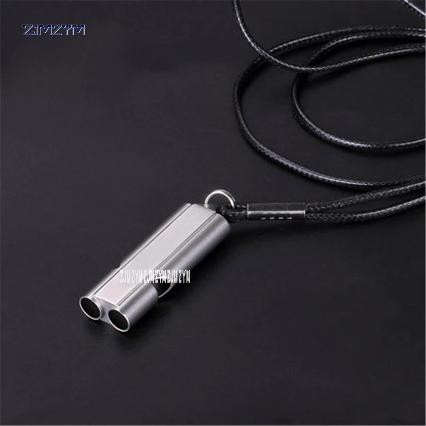 Double Pipe High Decibel Stainless steel Outdoor Emergency Survival Whistle Keychain Cheerleading Whistle NW20 High Quality