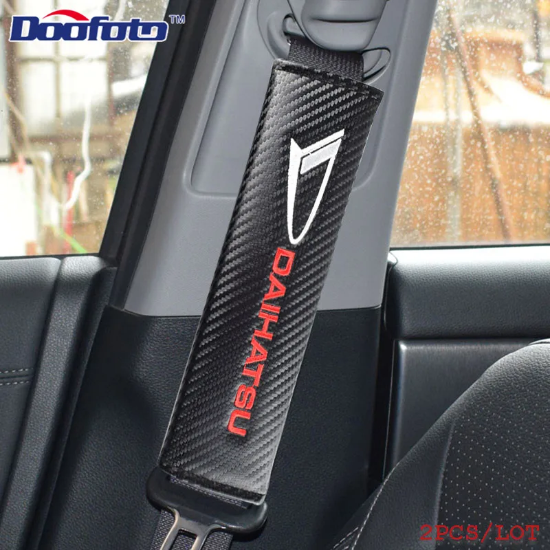 Doofoto Car Styling Seat Belt Cover Shoulder Protective Padding For Daihatsu Terios Sirion Mira Materia Rocky YRV Feroza Charade