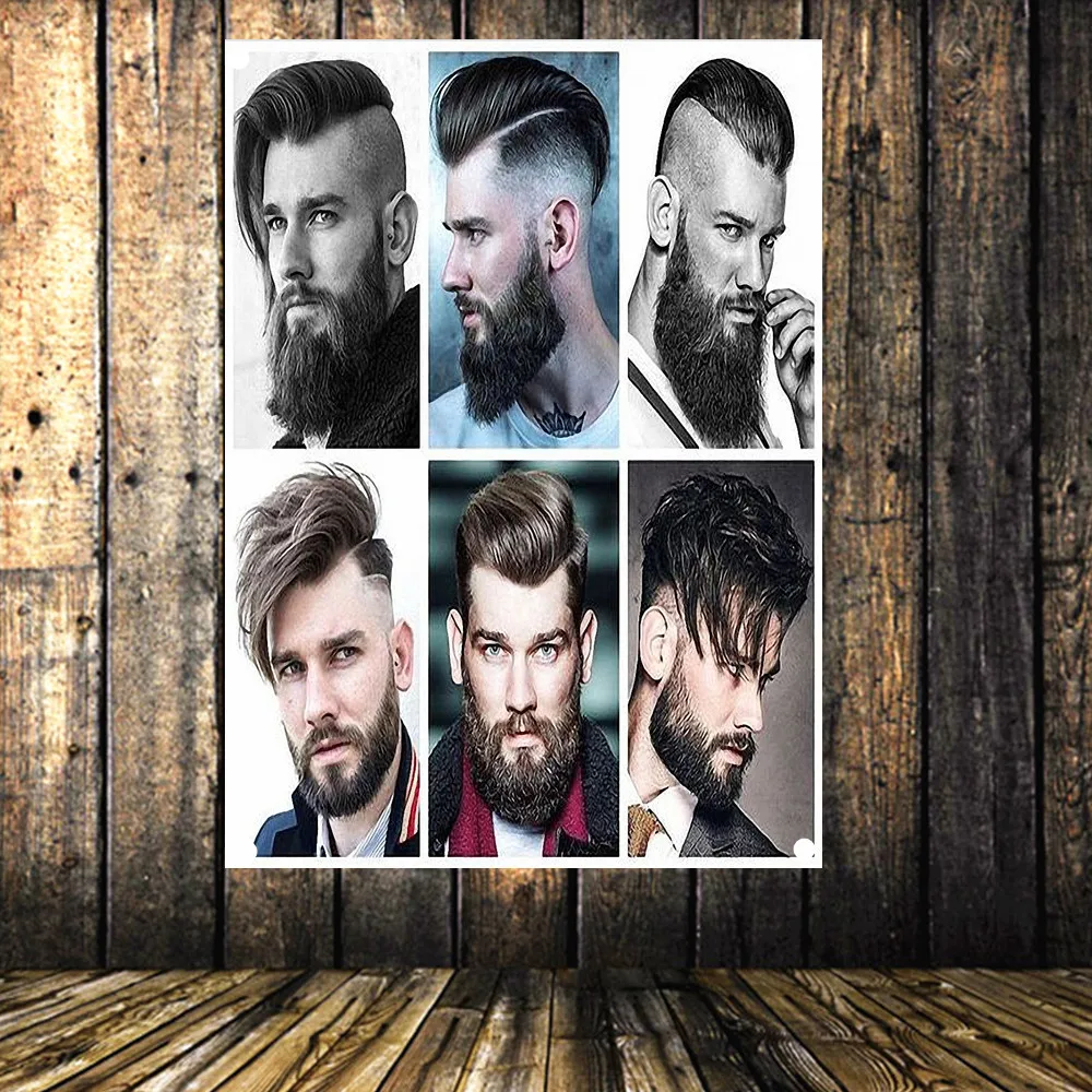 Hairstyle Barber Shop Signboard Wall Art Vintage Decor Hairdresser Poster Flag Banner Canvas Painting Hanging Cloth 96x144 CM A1