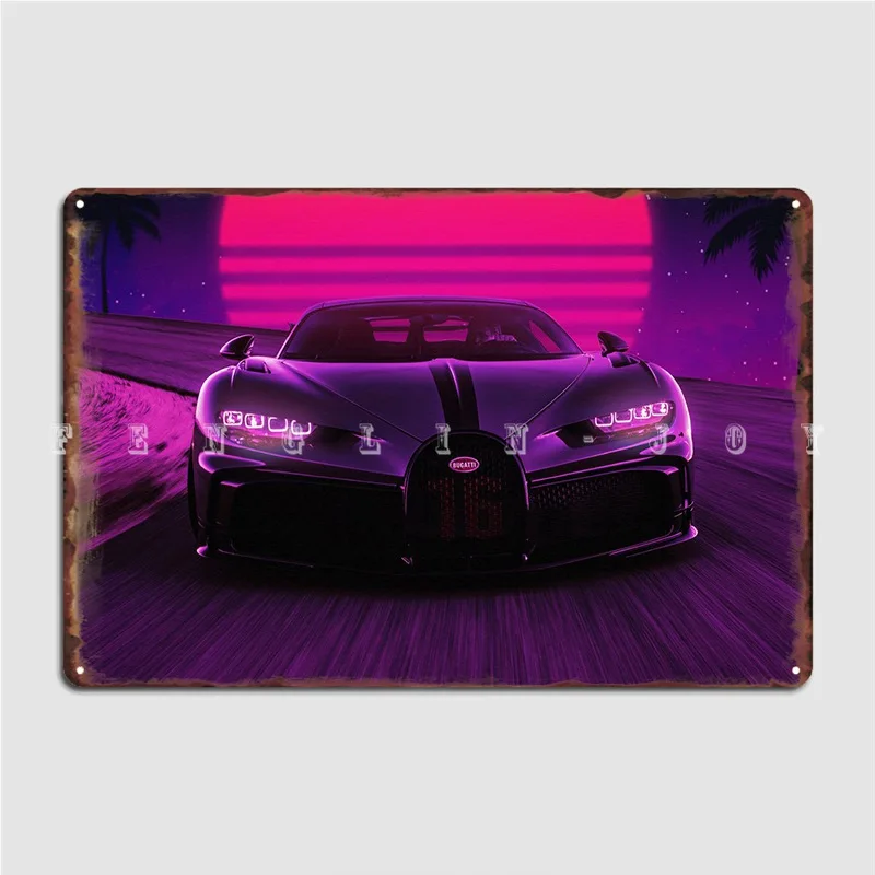 Bugatti Chiron Poster Metal Plaque Wall Mural Printing Home Wall Decor Tin Sign Poster