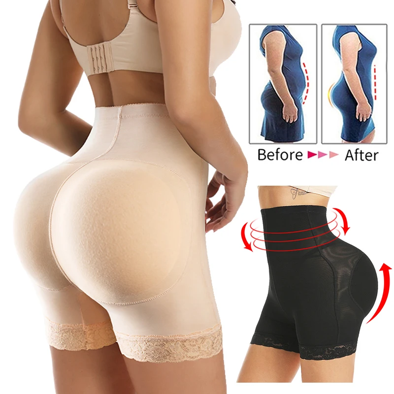 Womens Butt and Hip Enhancer Booty Padded Underwear Panties Body Shaper Seamless Butt Lifter Panty Boyshorts Shapewear