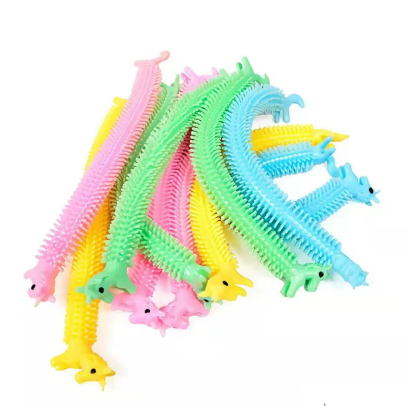 Creative 6 Colors Worm Noodle Stretch String TPR Rope Anti Stress Toys String Fidget Autism Vent Toys