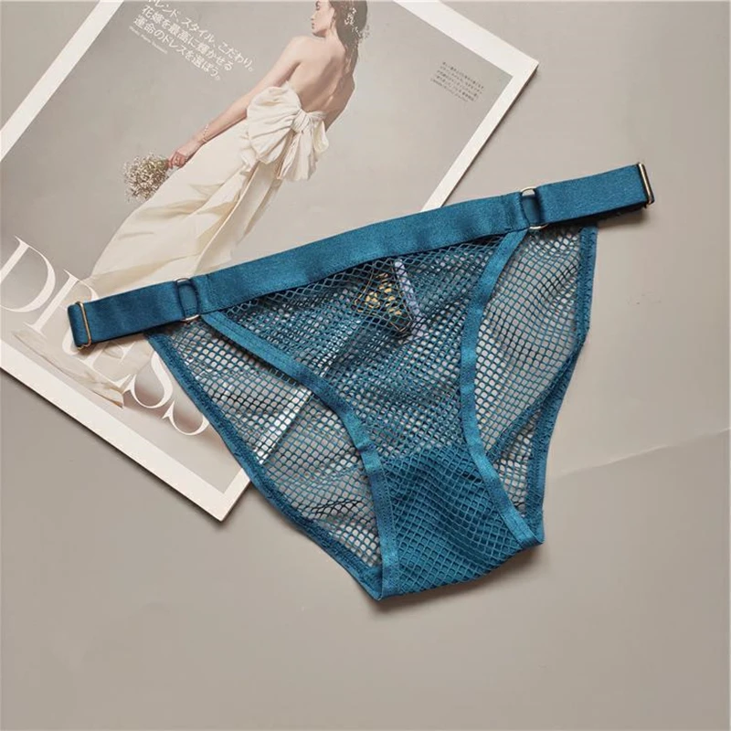 Sexy Hollow Out Fishnet Women\'s Underwear See-Through Lace Panties Seamless Female Briefs Solid Color Erotic Lingerie