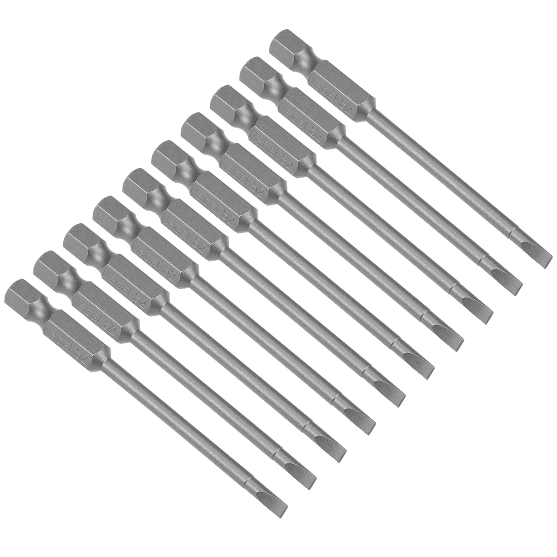 uxcell 10Pcs 3mm Slotted Tip Magnetic Flat Head Screwdriver Bits 1/4 Inch Hex Shank Screwdriver Set 3-inch Long S2 Hand Tools